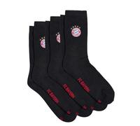 FC Bayern Lot de 3 paires de chaussettes d'équipage unisexe Noir, Noir , 43-46