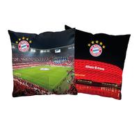 FC Bayern München Coussin réversible, 40 x 40 cm, motif de joueur de football Mia san Mia Mia FCB Champions League Bundesliga Allianz Arena, coussin douillet décoratif, pour parure de lit