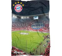 FC Bayern München Couverture Allianz Arena - 150 x 200 cm - Mia san Mia - Plaid de football - Idéal pour le canapé et le lit - Article pour fan des records - Convient à la parure de lit de football