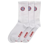 FC Bayern München Crew Socks Lot de 3 paires de chaussettes, Blanc., 43-46