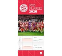 FC Bayern München Fanplaner 2026: Wandkalender für Fans von Bayern München. Planer 2026 mit drei Spalten. Kalender 2026 zum Eintragen von Terminen. 16 x 34,7 cm.