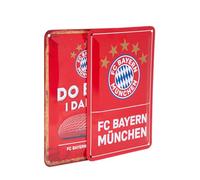 FC Bayern München Lot de 2 plaques en métal - Rouge