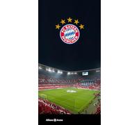 FC Bayern München Serviette de bain - Allianz Arena - 75 x 150 cm - 100 % coton - Mia san Mia - Champion record de football - Serviette de plage pour les vrais fans du FCB - Article idéal pour les