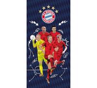 FC Bayern München Serviette de bain Player - 75 x 150 cm - Serviette de plage avec joueur de football - Manuel Neuer - Harry Kane - Thomas Müller - Mathys Tel - Jamal Musiala - FCB - Mia san Mia FCB