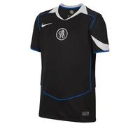 FC Chelsea 2025/26 Stadium Third Nike Maillot de Football Dri-Fit Total 90 Réplique du Maillot de Football pour Enfants Plus âgés, Noir/argenté Field Silver/Field Silver, HM4123-011, XS