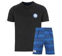 FC International Milano S.p.A. Pyjama Court Homme avec Logo Inter - 100% Coton Doux et Respirant - Confortable pour l'été et Les Nuits Chaudes