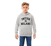 FC Internazionale Milano S.p.A. Sweat à Capuche avec Capuche pour Enfants et Adolescents, Grigio Chiaro, 4 Ans