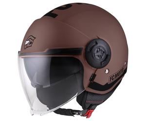 FC-Moto Ralgo Casque Jet, Marron/Noir, XS