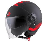 FC-Moto Ralgo Casque Jet, Noir/Rouge, M