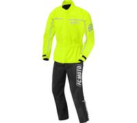 FC-Moto Urban Rain Kit Combinaison de pluie de moto deux pièces, noir-jaune, taille 2XL pour homme