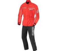 FC-Moto Urban Rain Kit Combinaison de pluie de moto deux pièces, noir-rouge, taille 3XL pour homme