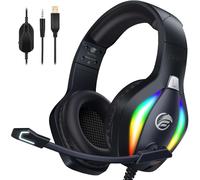 Fc100 Casque Gaming Pour Pc, Ps4, Ps5, Xbox, Mac, Nintendo Switch, Casque Gamer Ps4 Avec Lumière Rvb, Casque Ps5 Avec Micro, Casque Antibruit Avec Prise Jack 3,5 Mm - Noir[GBP6270962]