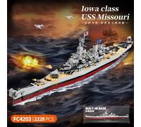 FC4230 cuirassé militaire série Missouri cuirassé croisé modèle blocs de construction Bismarck Cruiser bateau briques jouets enfants cadeaux 2228PCS