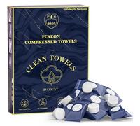 FCAEON Comprimé Serviette Tablette 23x19cm 100 emballé individuellement Emballé individuellement Jetable Voyage Mini Pièce de monnaie Lingettes Démaquillantes Extensibles Lingettes (Bleu)