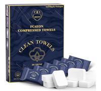 FCAEON Comprimé Serviette Tablette 30x23cm 20 emballé individuellement Emballé individuellement Jetable Voyage Taille Mini Pièce de monnaie Lingettes nettoyantes extensibles Lingettes (Bleu)