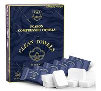 FCAEON Comprimé Serviette Tablette 30x23cm 50 emballé individuellement Emballé individuellement Jetable Voyage Taille Mini Pièce Lingettes Nettoyantes Extensibles Lingettes Lingettes (Bleu)