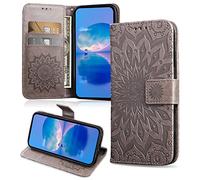 FCAXTIC Coque pour Huawei Honor X7A, Protection Etui en PU Cuir Portefeuille, Antichoc Housse à Rabat Compatible avec Huawei Honor X7A, Gris