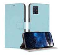 FCAXTIC Coque pour Samsung Galaxy A51 4G, Etui à Rabat avec Pochette de Portefeuille, Etui Protection Housse en Cuir PU pour Galaxy A51 4G, Bleu Clair