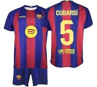 FCB Ensemble maillot et pantalon pour enfant - Cubarsi FC Barcelone 2025-26 - Réplique officielle, Bleu/rouge, Regular