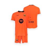 FCB FC Barcelone Ensemble Junior 3ème équipe 25/26 - Réplique officielle - Maillot et short pour enfant - Couleur saumon/orange - Tailles 6 à 14 ans