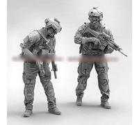 FCBEL 1/35 Résine Personnage Modèle US Commando Soldat Miniature Moulé sous Pression Modèle (2 Personnes) Kit Modèle Non Assemblé et Non Peint //r4176K