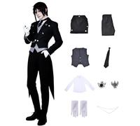 FCCAM Costume de cosplay Sebastian - Costume de majordome Sebastian - Pour cosplay, Halloween, carnaval - Taille XL