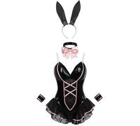 FCCAM Costume de lapin pour femmes, Bunny Girl Senpai Cosplay Anime Senpai BunnySuit avec oreilles, XL
