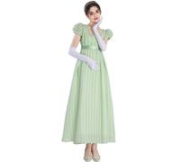 FCCAM Longue robe empire de bal de style vintage et victorien, inspirée de Jane Austen au temps de la régence anglaise, avec gants inclus, pour femme, L