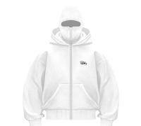 Fccrian Cagoule à capuche en polaire à double capuche zippée pour femme Y2K confortable et résistant au vent avec fermeture éclair intégrale pour entraînement de danse, gym, club de sport, veste de