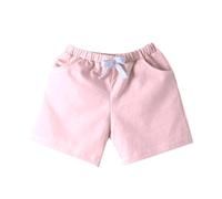 Fccrian Short de sport en coton coloré pour enfants - Printemps - Été - Taille élastique - Confortable - Décontracté - Étudiant - Jardin d'enfants - Short de bain pour filles (rose, 5-6 ans)