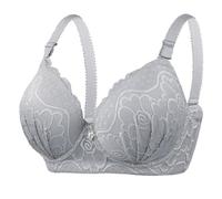 Fccrian Soutien-gorge doux et aéré pour femme - Confortable au quotidien - Tissage sans fil, gris, G