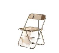 FCfpxwtz Chaises Pliantes en Acrylique, Chaise Pliante en Acrylique Transparent, Multicolore, Cadre chromé, Salon, Salle à Manger, Chambre Coucher(Amber)