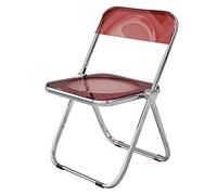 FCfpxwtz Chaises Pliantes en Acrylique, Chaise Pliante Transparente de PC avec Le Cadre Chrome for Diner Multicolore(Red)