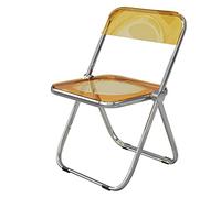 FCfpxwtz Chaises Pliantes en Acrylique, Chaise Pliante Transparente de PC avec Le Cadre Chrome for Diner Multicolore(Yellow)
