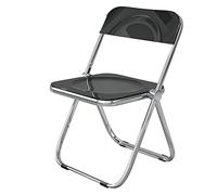 FCfpxwtz Chaises Pliantes en Acrylique, Chaise Pliante Transparente de PC avec Le Cadre Chrome for Diner Multicolore(Black)