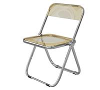 FCfpxwtz Chaises Pliantes en Acrylique, Chaise Pliante Transparente de PC avec Le Cadre Chrome for Diner Multicolore(Brown)