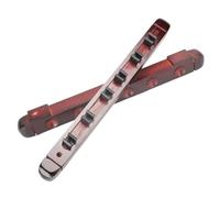 FCfpxwtz Porte-queues de Billard Mural, Support de Queue Billard Mural en Bois Massif, 6 emplacements, Rouge vin, 2 pièces, 39x4x3cm