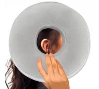 FCG Home® Coussin de piercing d'oreille en forme de donut | Housse amovible | Rembourrage réglable | Oreiller en forme de O avec trou d'oreille pour les personnes dormant sur le côté (gris clair)
