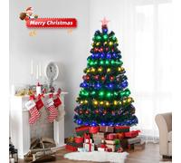 FCH Arbre de Noël artificiel à LED, 150CM 8 modes 180 branches avec étoile Matériau PVC, adapté aux maisons, magasins, etc