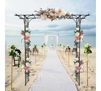 FCH Arc de roses, arc de jardin, arc de mariage, 206x41x208cm, fer, noir