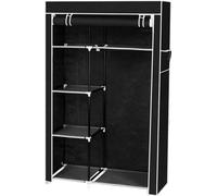 FCH Armoire à vêtements, armoire pliante, armoire en tissu, penderie avec 1 barre de penderie, 104,5 x 45,5 x 158cm, noir