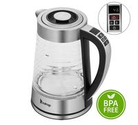 FCH Bouilloire électrique, 2,2 L, température de l'eau réglable, isolation, avec lumière bleue LED, sans BPA, 2000W