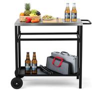FCH Chariot barbecue Table d'appoint de jardin Trolley Cuisine d'extérieur Chariot de service Multifonctionnel 83x45cm