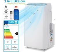 FCH Climatiseur mobile, débit d'air : 400m³/h, 12000 BTU/h, avec tuyau d'évacuation avec WIFI Climatiseur portable