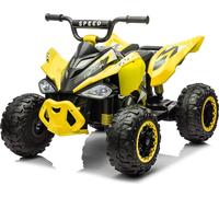 FCH Enfants Quad électrique 12V 7Ah ATV, musique, MP3, phares LED Quad électrique pour enfants 3-6 ans Jaune
