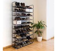 FCH Étagère à chaussures, armoire à chaussures 10 niveaux, pour 50 paires de chaussures Noir