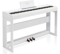 FCH Piano électrique numérique E-Piano 88 touches mécanisme à marteau 128 rythmes,Blanc