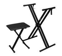 FCH Support de clavier avec tabouret pour clavier Set Pliable Réglable en hauteur Banc de piano Tabouret pour piano Trépied pour clavier