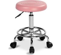 FCH tabouret pivotant tabouret à roulettes réglable en hauteur tabouret de travail tabouret pivotant tabouret de cabinet médical tabouret cosmétique roulettes rose
