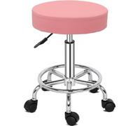 FCH tabouret pivotant tabouret à roulettes réglable en hauteur tabouret de travail tabouret pivotant tabouret de cabinet médical tabouret cosmétique roulettes rose